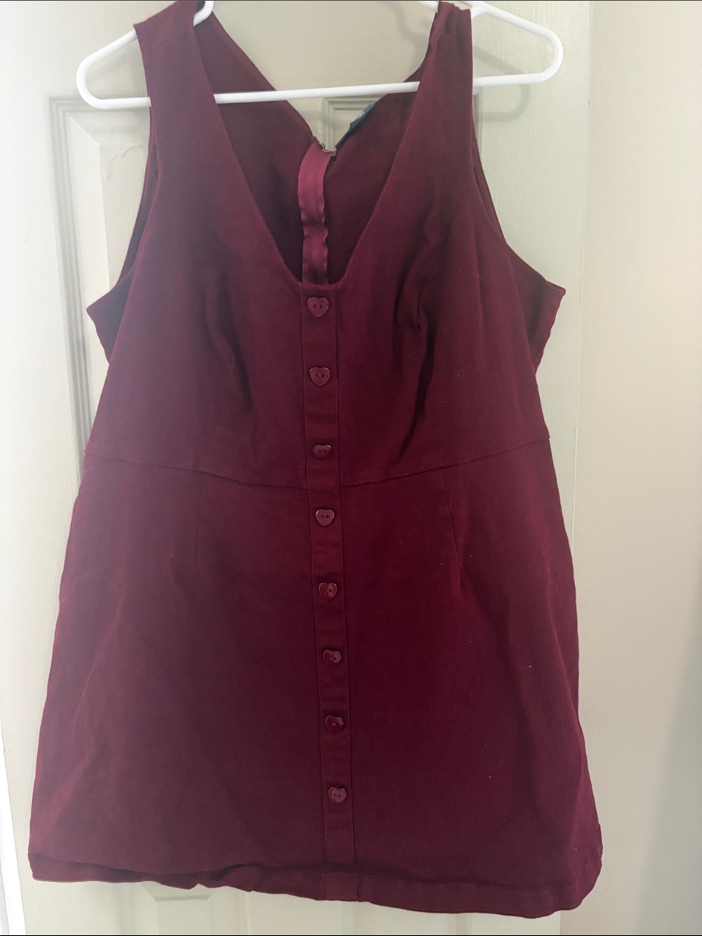 Modcloth Burgundy Sleeveless Button-Front Mini Dress